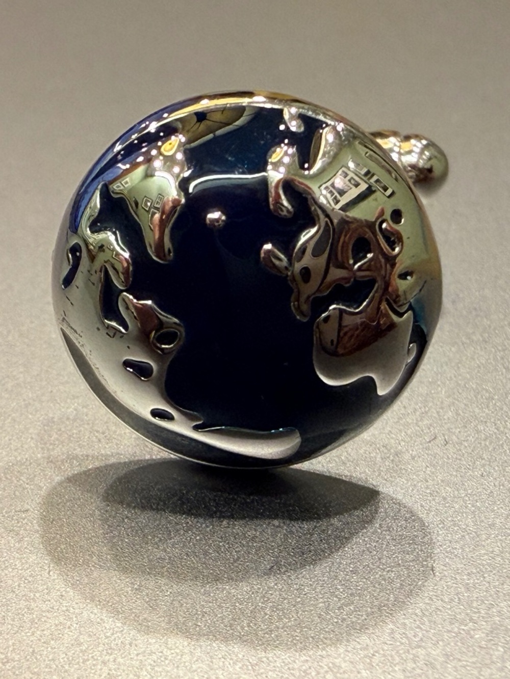 BNIB Charles Tyrwhitt Silver-tone/Navy GLOBE CUFFLINKS
